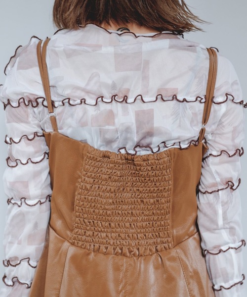 SANSeLF（サンセルフ）の「【SANSeLF】see through mellow tops sanw21a023（Tシャツ/カットソー・レディース・ブラウン/ピンク・FREE）」の20枚目の写真