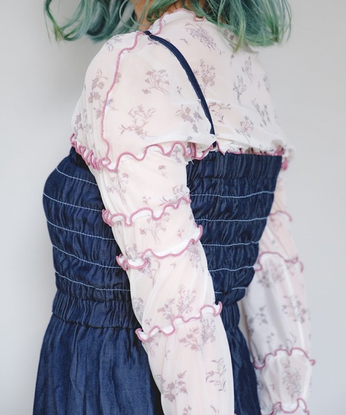 SANSeLF（サンセルフ）の「【SANSeLF】see through mellow tops sanw21a023（Tシャツ/カットソー・レディース・ブラウン/ピンク・FREE）」の21枚目の写真