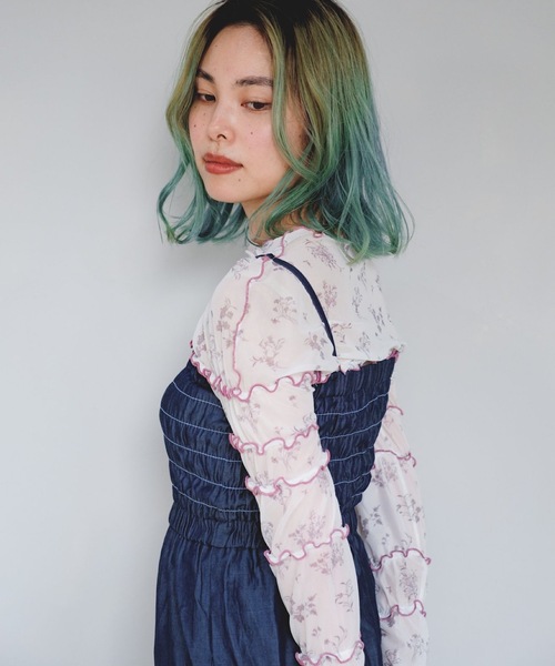 SANSeLF（サンセルフ）の「【SANSeLF】see through mellow tops sanw21a023（Tシャツ/カットソー・レディース・ブラウン/ピンク・FREE）」の16枚目の写真