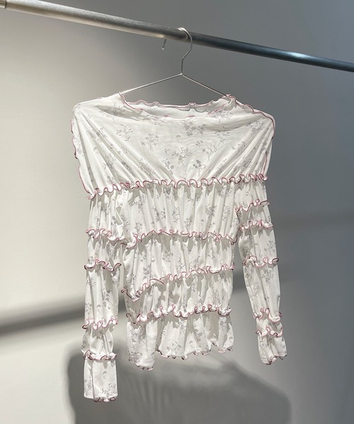 SANSeLF（サンセルフ）の「【SANSeLF】see through mellow tops sanw21a023（Tシャツ/カットソー・レディース・ブラウン/ピンク・FREE）」の22枚目の写真