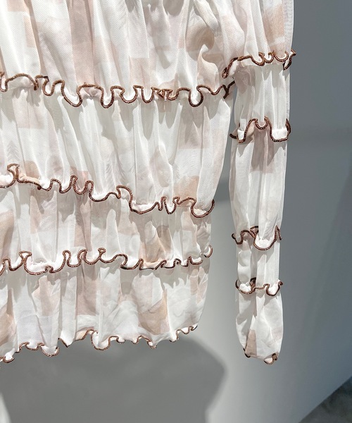 SANSeLF（サンセルフ）の「【SANSeLF】see through mellow tops sanw21a023（Tシャツ/カットソー・レディース・ブラウン/ピンク・FREE）」の17枚目の写真