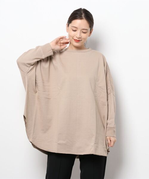 Grand PARK（グランドパーク）の「ミニ裏毛ポンチョプルオーバー（スウェット・レディース・ホワイト/ベージュ/チャコールグレー・FREE）」の15枚目の写真