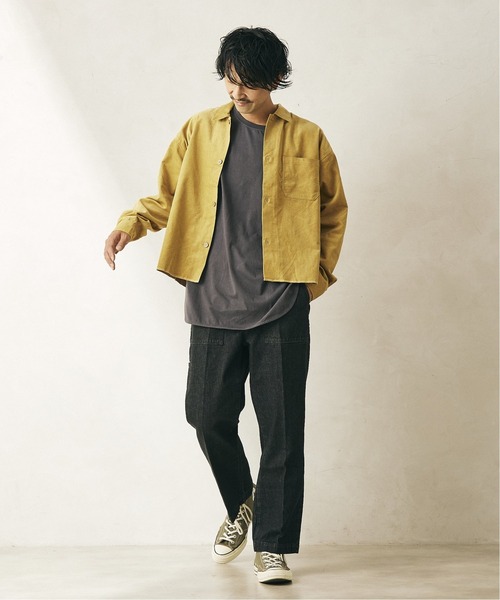 JOURNAL STANDARD relume（ジャーナルスタンダード　レリューム）の「CALIFORNIA コーデュロイワークショートシャツ[オーバーサイズ][ユニセックス対応]（シャツ/ブラウス・メンズ・ライトグレー/ブラック/ブラウン/ベージュ系その他・MEDIUM/LARGE）」の5枚目の写真