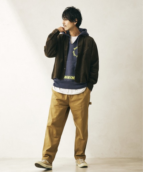 JOURNAL STANDARD relume（ジャーナルスタンダード　レリューム）の「CALIFORNIA コーデュロイワークショートシャツ[オーバーサイズ][ユニセックス対応]（シャツ/ブラウス・メンズ・ライトグレー/ブラック/ブラウン/ベージュ系その他・MEDIUM/LARGE）」の7枚目の写真