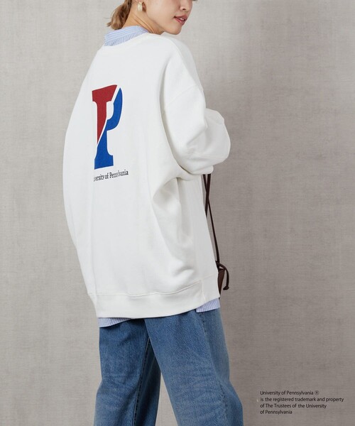 FREAK'S STORE（フリークスストア）の「▽【WEB限定】PENNSYLVANIA/ペンシルべニア　別注バックプリントPスウェット（スウェット・レディース・ブラック/オフホワイト/ライトグレー・ﾌﾘ-）」の19枚目の写真