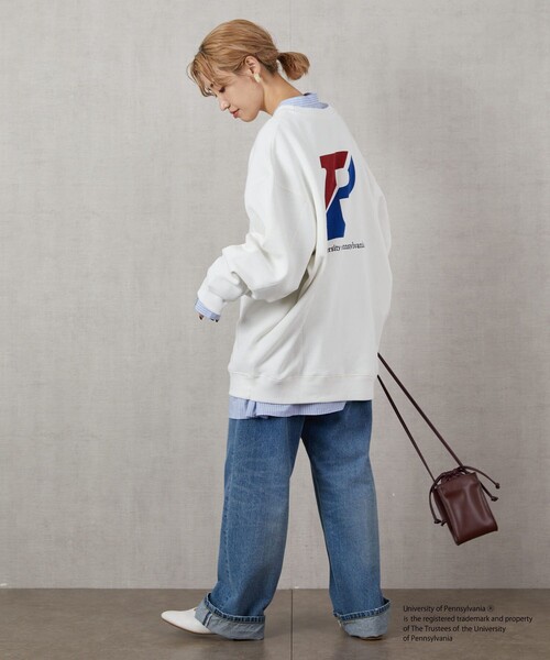 FREAK'S STORE（フリークスストア）の「▽【WEB限定】PENNSYLVANIA/ペンシルべニア　別注バックプリントPスウェット（スウェット・レディース・ブラック/オフホワイト/ライトグレー・ﾌﾘ-）」の9枚目の写真