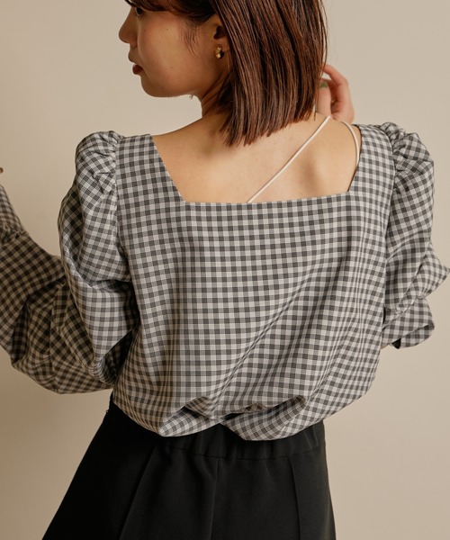 mline（エムライン）の「[mline] WEB限定 ギャザーパフブラウス（シャツ/ブラウス・レディース・ブラック/グレー/グリーン/アイボリー・FREE）」の16枚目の写真