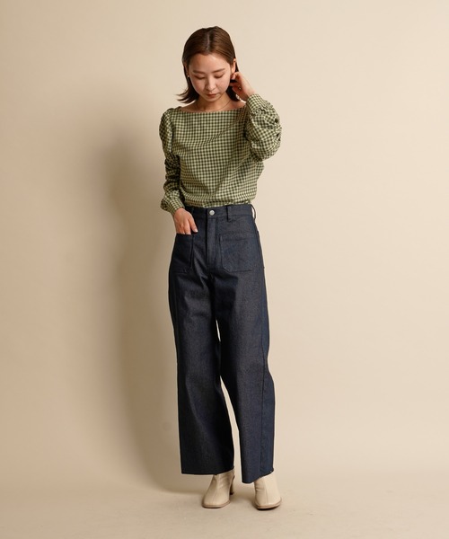 mline（エムライン）の「[mline] WEB限定 ギャザーパフブラウス（シャツ/ブラウス・レディース・ブラック/グレー/グリーン/アイボリー・FREE）」の11枚目の写真