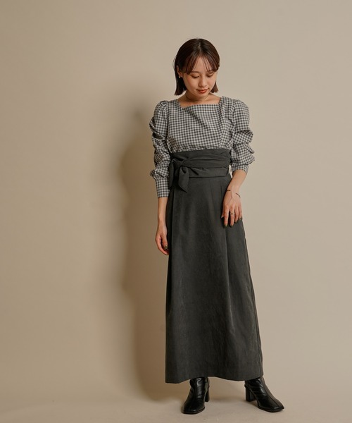 mline（エムライン）の「[mline] WEB限定 ギャザーパフブラウス（シャツ/ブラウス・レディース・ブラック/グレー/グリーン/アイボリー・FREE）」の21枚目の写真