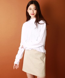 モックネック／タートルネック 長袖ドレープカットソー インナーロンT