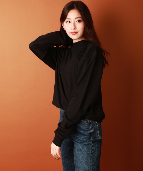 WESTSEA（ウエストシー）の「モックネック／タートルネック 長袖ドレープカットソー インナーロンT（Tシャツ/カットソー・メンズ・ブラック系その他/ホワイト系その他/ブラック/ホワイト・L/M）」の3枚目の写真