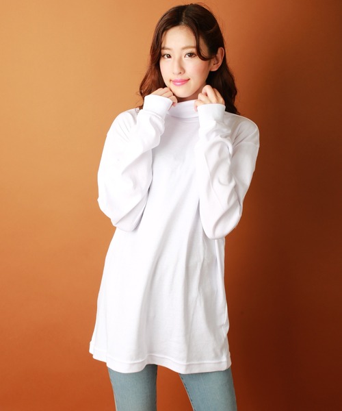 WESTSEA（ウエストシー）の「モックネック／タートルネック 長袖ドレープカットソー インナーロンT（Tシャツ/カットソー・メンズ・ブラック系その他/ホワイト系その他/ブラック/ホワイト・L/M）」の6枚目の写真