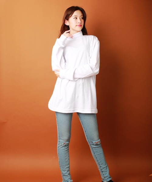 WESTSEA（ウエストシー）の「モックネック／タートルネック 長袖ドレープカットソー インナーロンT（Tシャツ/カットソー・メンズ・ブラック系その他/ホワイト系その他/ブラック/ホワイト・L/M）」の5枚目の写真