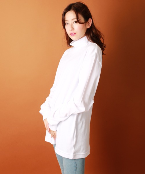 WESTSEA（ウエストシー）の「モックネック／タートルネック 長袖ドレープカットソー インナーロンT（Tシャツ/カットソー・メンズ・ブラック系その他/ホワイト系その他/ブラック/ホワイト・L/M）」の7枚目の写真