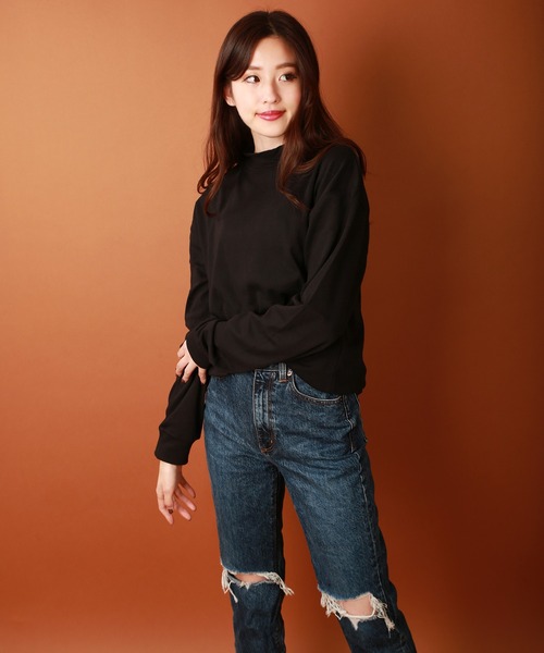 WESTSEA（ウエストシー）の「モックネック／タートルネック 長袖ドレープカットソー インナーロンT（Tシャツ/カットソー・メンズ・ブラック系その他/ホワイト系その他/ブラック/ホワイト・L/M）」の11枚目の写真