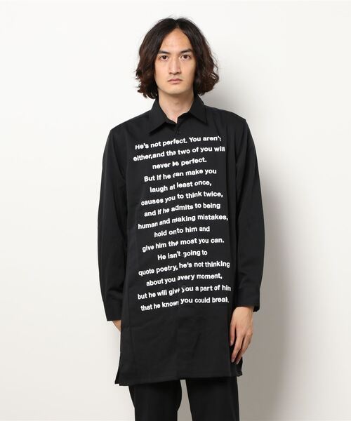 semantic design（セマンティックデザイン）の「シェラック/SHELLAC ロゴプリント 長袖ロングシャツ（シャツ/ブラウス・メンズ・ブラック・MEDIUM/LARGE/X-LARGE/S）」の9枚目の写真