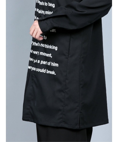 semantic design（セマンティックデザイン）の「シェラック/SHELLAC ロゴプリント 長袖ロングシャツ（シャツ/ブラウス・メンズ・ブラック・MEDIUM/LARGE/X-LARGE/S）」の7枚目の写真