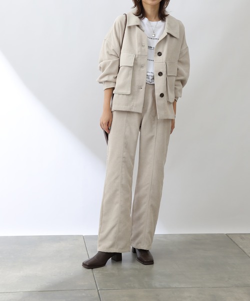 COLONY 2139(コロニートゥーワンスリーナイン)の「コール天フレアパンツ/コーデュロイパンツ(その他パンツ・レディース・ブルー/アイボリー/カーキ/チャコールグレー・LARGE/MEDIUM)」の13枚目の写真