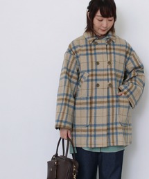 ダブルボタンミドルコート