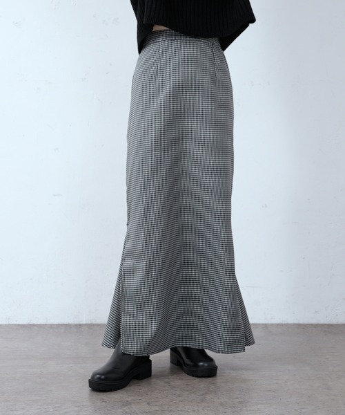 CIAOPANIC（チャオパニック）の「スリットマーメイドスカート/チェック（スカート・レディース・カーキ/ブラック/キャメル/オリーブ/ブラック系その他・MEDIUM/SMALL）」の14枚目の写真