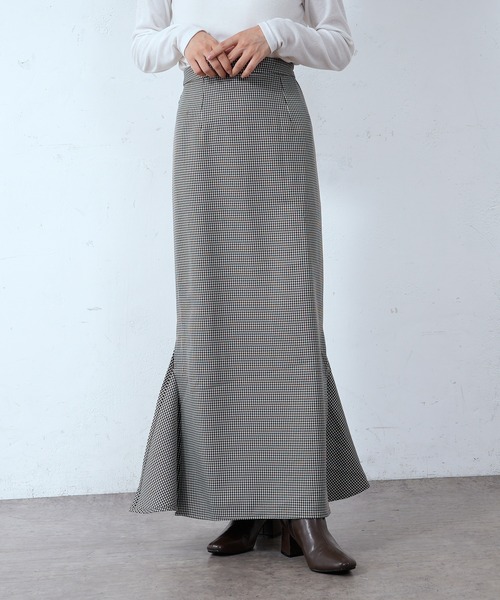 CIAOPANIC（チャオパニック）の「スリットマーメイドスカート/チェック（スカート・レディース・カーキ/ブラック/キャメル/オリーブ/ブラック系その他・MEDIUM/SMALL）」の12枚目の写真