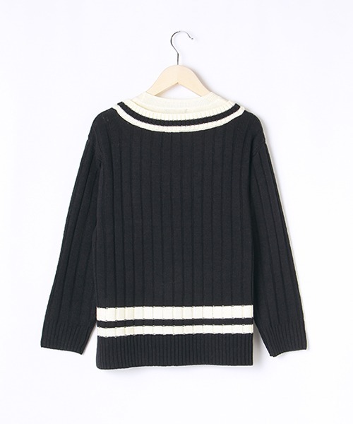 by LOVEiT(バイラビット)の「レイヤードニット(ニット/セーター・キッズ・ネイビー/アイボリー/グリーン・120cm/130cm/140cm/150cm/160cm)」の6枚目の写真