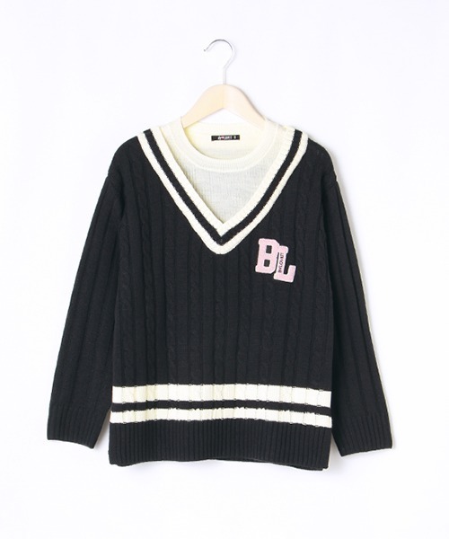 by LOVEiT(バイラビット)の「レイヤードニット(ニット/セーター・キッズ・ネイビー/アイボリー/グリーン・120cm/130cm/140cm/150cm/160cm)」の19枚目の写真