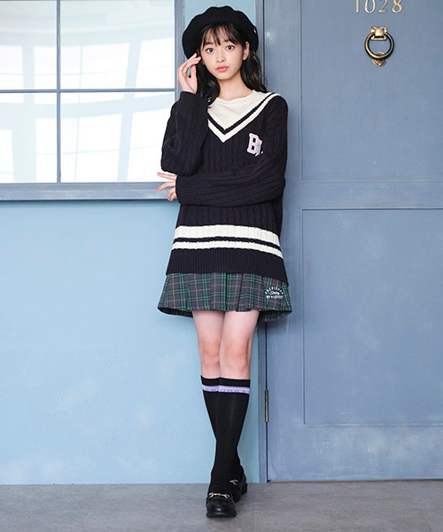 by LOVEiT(バイラビット)の「レイヤードニット(ニット/セーター・キッズ・ネイビー/アイボリー/グリーン・120cm/130cm/140cm/150cm/160cm)」の18枚目の写真