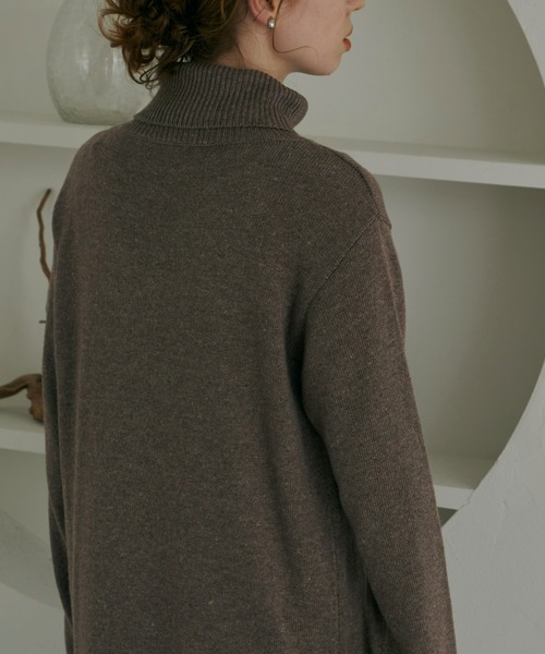 hinari（ヒナリ）の「タートルニットワンピース（ワンピース・レディース・ライトグレー/ブラウン・SMALL/FREE）」の13枚目の写真