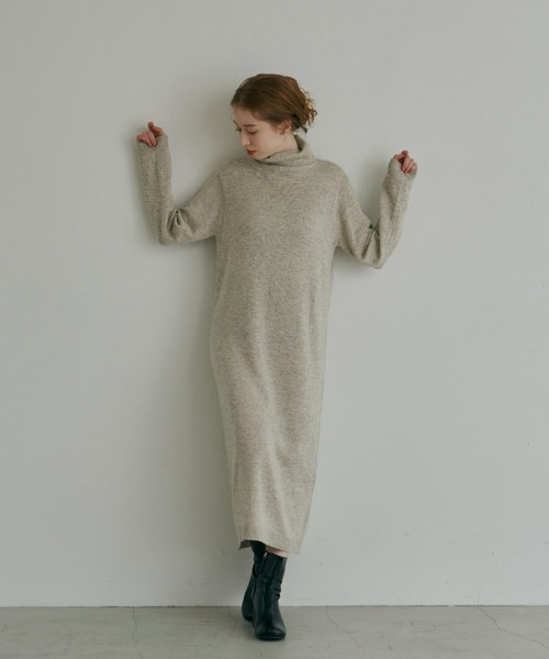 hinari（ヒナリ）の「タートルニットワンピース（ワンピース・レディース・ライトグレー/ブラウン・SMALL/FREE）」の17枚目の写真