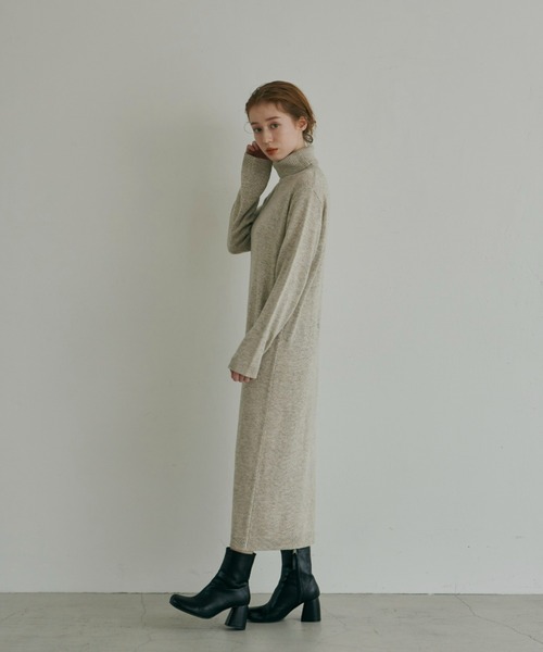 hinari（ヒナリ）の「タートルニットワンピース（ワンピース・レディース・ライトグレー/ブラウン・SMALL/FREE）」の21枚目の写真