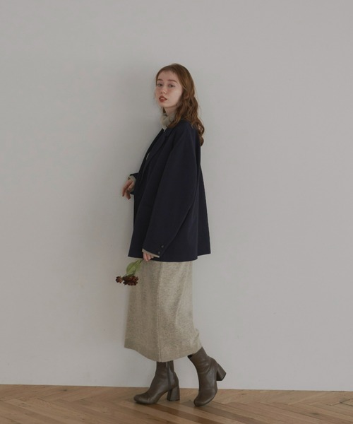 hinari（ヒナリ）の「タートルニットワンピース（ワンピース・レディース・ライトグレー/ブラウン・SMALL/FREE）」の6枚目の写真