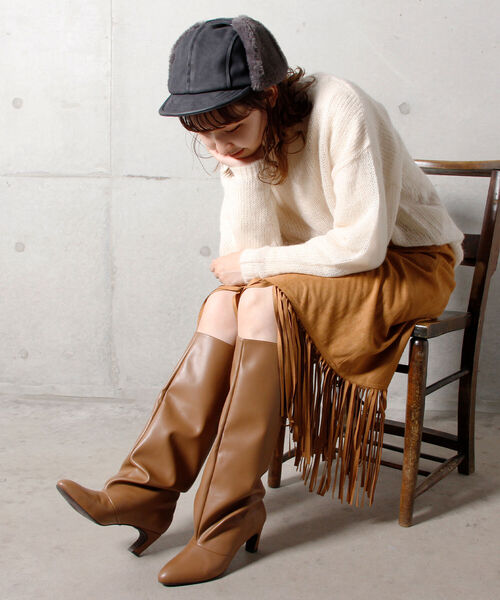 JETEE(ジュテ)の「【JETEE/ジュテ】ルーズロングブーツ(ブーツ・レディース・ベージュ/ブラック・38/37)」の3枚目の写真