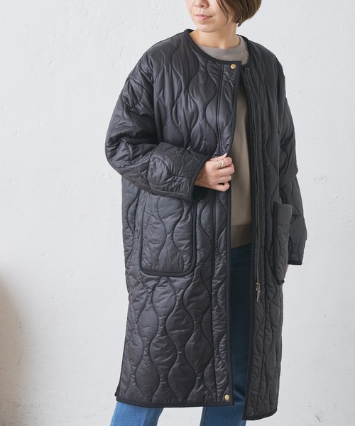 BONbazaar（ボンバザール）の「キルティングコート（ノーカラーコート・レディース・ブラック/ベージュ・FREE）」の11枚目の写真