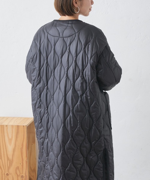 BONbazaar（ボンバザール）の「キルティングコート（ノーカラーコート・レディース・ブラック/ベージュ・FREE）」の7枚目の写真