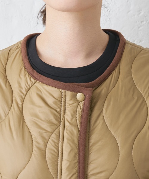 BONbazaar（ボンバザール）の「キルティングコート（ノーカラーコート・レディース・ブラック/ベージュ・FREE）」の13枚目の写真
