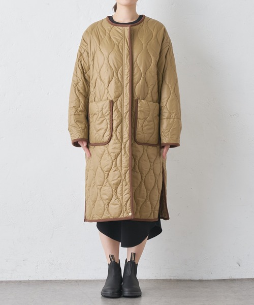 BONbazaar（ボンバザール）の「キルティングコート（ノーカラーコート・レディース・ブラック/ベージュ・FREE）」の21枚目の写真