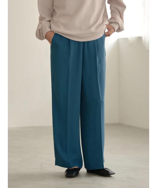 earth music&ecology（アースミュージックアンドエコロジー）の「タックギャザーワイドパンツ ＊（その他パンツ・レディース・ブラック/ダークグリーン/ベージュ/マスタード・M/L）」の20枚目の写真