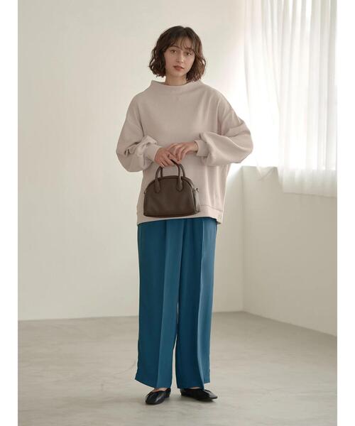 earth music&ecology（アースミュージックアンドエコロジー）の「タックギャザーワイドパンツ ＊（その他パンツ・レディース・ブラック/ダークグリーン/ベージュ/マスタード・M/L）」の19枚目の写真