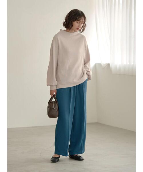 earth music&ecology（アースミュージックアンドエコロジー）の「タックギャザーワイドパンツ ＊（その他パンツ・レディース・ブラック/ダークグリーン/ベージュ/マスタード・M/L）」の18枚目の写真