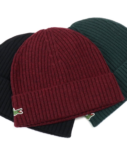 LACOSTE(ラコステ)の「ラコステ カフニット帽 ブランドロゴ(ニットキャップ/ビーニー・メンズ・レッド/ネイビー/ブラック/グリーン・FREE)」の4枚目の写真