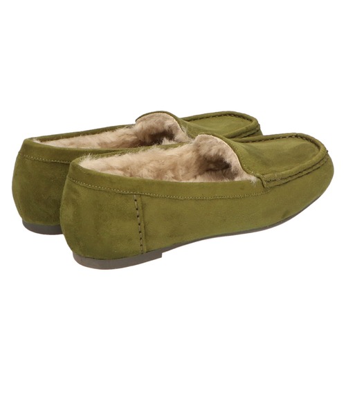 WA ORiental TRaffic（ダブルエーオリエンタルトラフィック）の「＼ ふわふわ あったか モカシン ／ ムートン シューズ 12311（モカシン/デッキシューズ・レディース・レッド/カーキ/ブラウン/ブラック/キャメル/ピンク/グレー/ゴールド・36/40/42/33/35/37/39/34/38/41/43）」の14枚目の写真