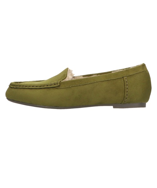 WA ORiental TRaffic（ダブルエーオリエンタルトラフィック）の「＼ ふわふわ あったか モカシン ／ ムートン シューズ 12311（モカシン/デッキシューズ・レディース・レッド/カーキ/ブラウン/ブラック/キャメル/ピンク/グレー/ゴールド・36/40/42/33/35/37/39/34/38/41/43）」の12枚目の写真