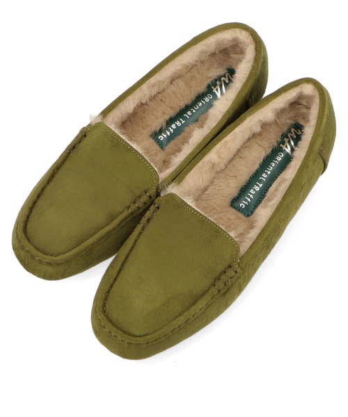 WA ORiental TRaffic（ダブルエーオリエンタルトラフィック）の「＼ ふわふわ あったか モカシン ／ ムートン シューズ 12311（モカシン/デッキシューズ・レディース・レッド/カーキ/ブラウン/ブラック/キャメル/ピンク/グレー/ゴールド・36/40/42/33/35/37/39/34/38/41/43）」の18枚目の写真