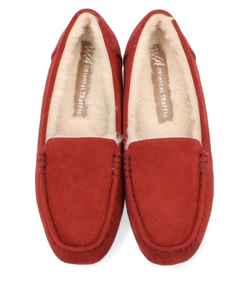 WA ORiental TRaffic（ダブルエーオリエンタルトラフィック）の「＼ ふわふわ あったか モカシン ／ ムートン シューズ 12311（モカシン/デッキシューズ・レディース・レッド/カーキ/ブラウン/ブラック/キャメル/ピンク/グレー/ゴールド・36/40/42/33/35/37/39/34/38/41/43）」の21枚目の写真