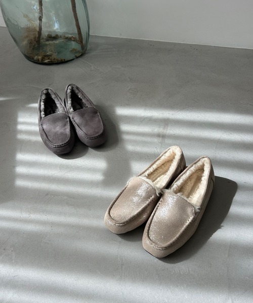 セール】＼ ふわふわ あったか モカシン ／ ムートン シューズ 12311