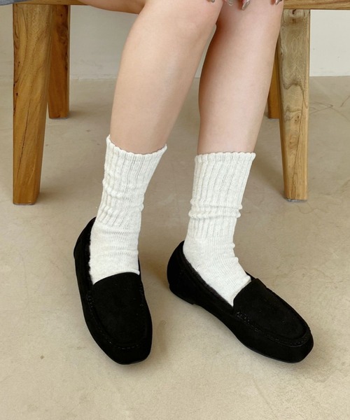 セール】＼ ふわふわ あったか モカシン ／ ムートン シューズ 12311