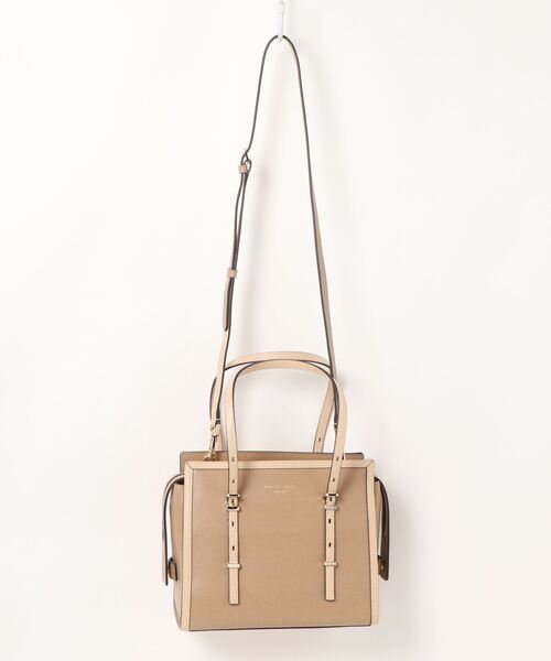 Samantha Thavasa（サマンサタバサ）の「イタリアンスプレットレザースクエアトートバッグ 小サイズ（トートバッグ・レディース・ブラック/ダークグレー/ベージュ・FREE）」の10枚目の写真