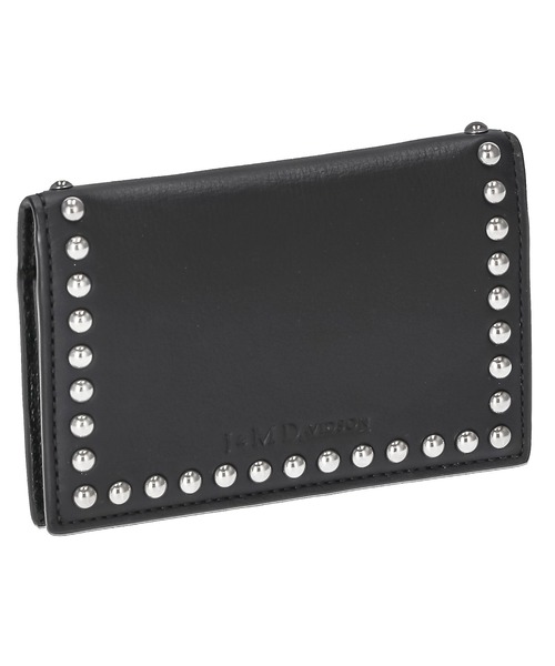 【J & M Davidson】ZIP CARD HOLDER WITH STUDS Designer Black Zip Card Holder | J&M Davidson