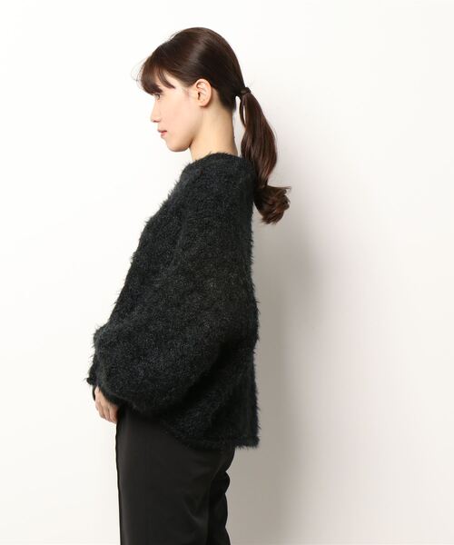 RETRO GIRL（レトロガール）の「ネコヤーンニット（ニット/セーター・レディース・ブラック/ベージュ/グリーン・FREE）」の5枚目の写真